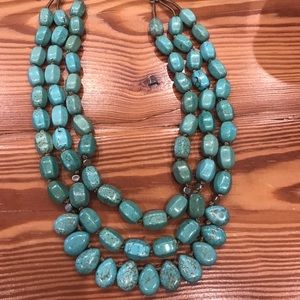 Silpada Howlite Turquoise 3 strand Necklace